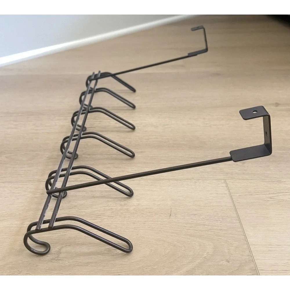 6 Over The Door Hook Black - Threshold: Steel, Powder-Coated, No Assembly